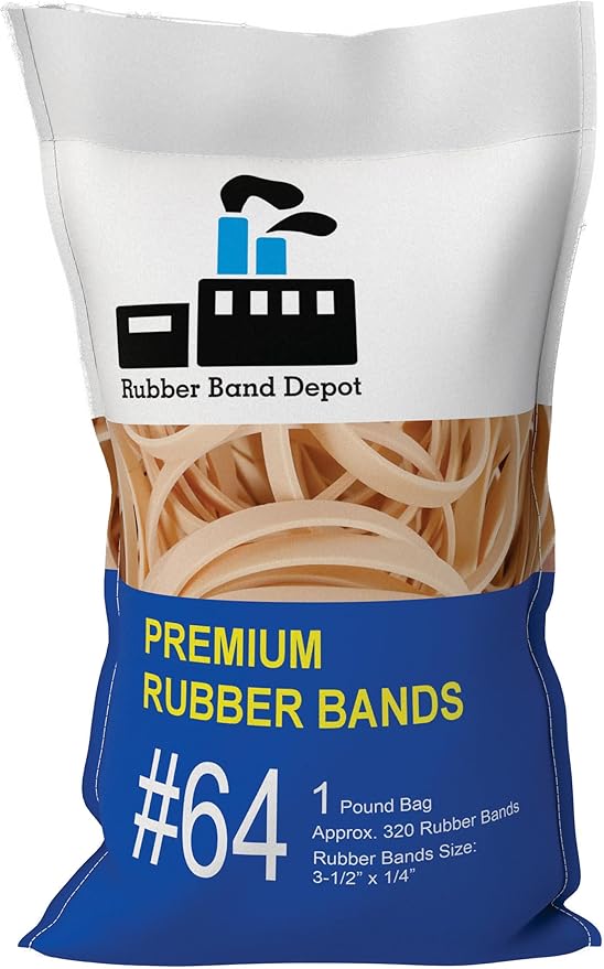 3-1/2" x 1/4'' - Size #64 - Rubber Band Depot - Everyday Rubber Bands, Business by The+Office-Pros