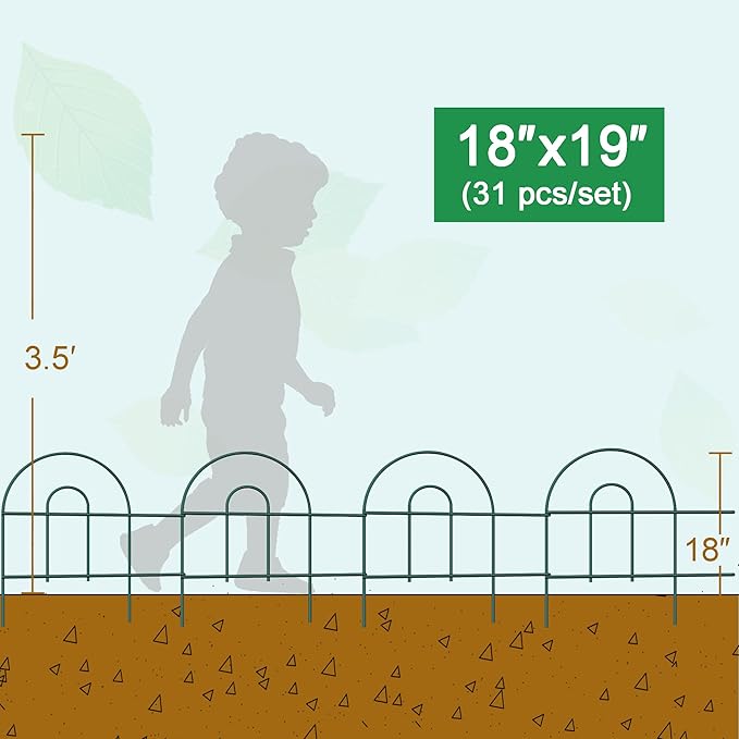 Decorative Garden Folding Border Fence, Metal Wire Edging Flower Fence Panel - Image 4