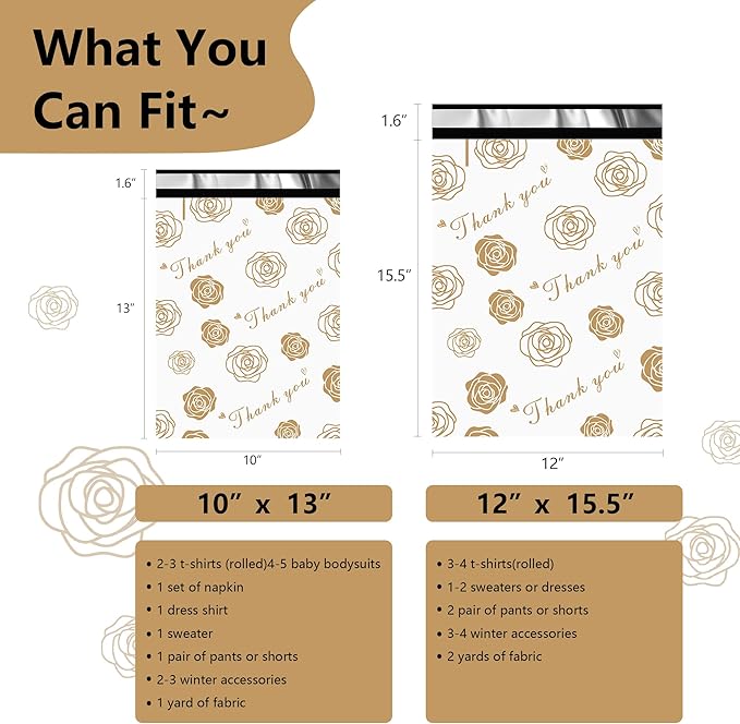 Thank You Poly Mailers 12x15.5 Inch 50 Pcs - Image 2