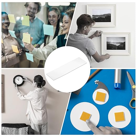 uxcell 50Pcs Double Sided Adhesive Pads, 3.35" x 0.98" Clear Removable Heavy - Image 7