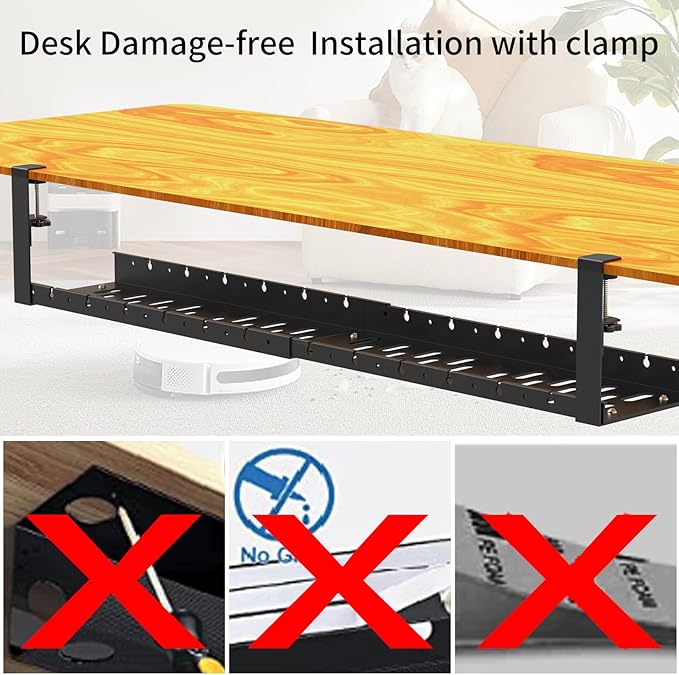 31Inch Extendable Under Desk Cable Management Tray, 31 Inch x 4.33 Inch - Image 6