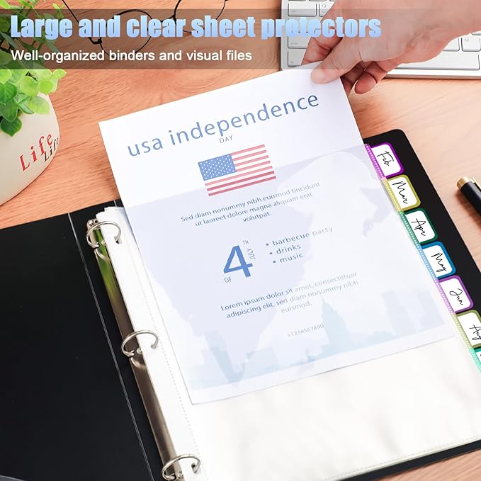 HABGP 16Pcs/2 Set Clear Sheet Protectors - Image 5