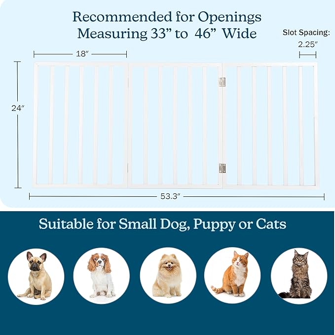 Pet Gate - 3-Panel Indoor Foldable Dog Fence - Image 2