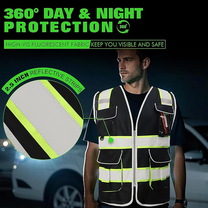 BeautyWill Custom Logo Safety Vest Class2 High Visibility Reflective Vest - Image 3