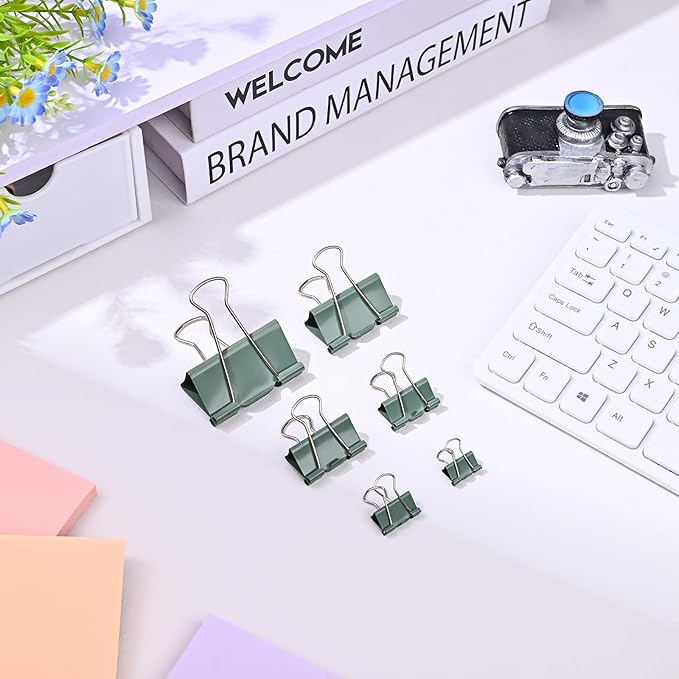 Temiary 208 Pcs Metal Binder Clips, Micro Binder Paperwork Clip, Morandi - Image 6