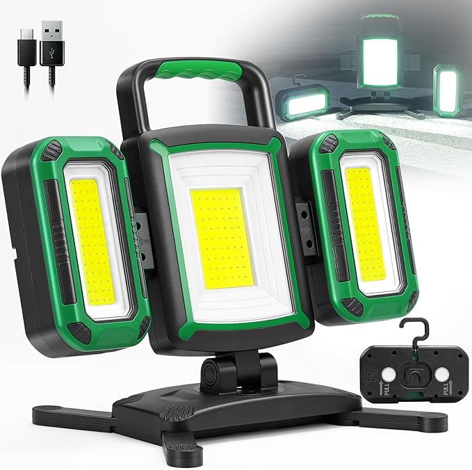 50W 5000LM Rechargeable Work Light, 3-in-1 Magnetic Work Light by VAXMAY