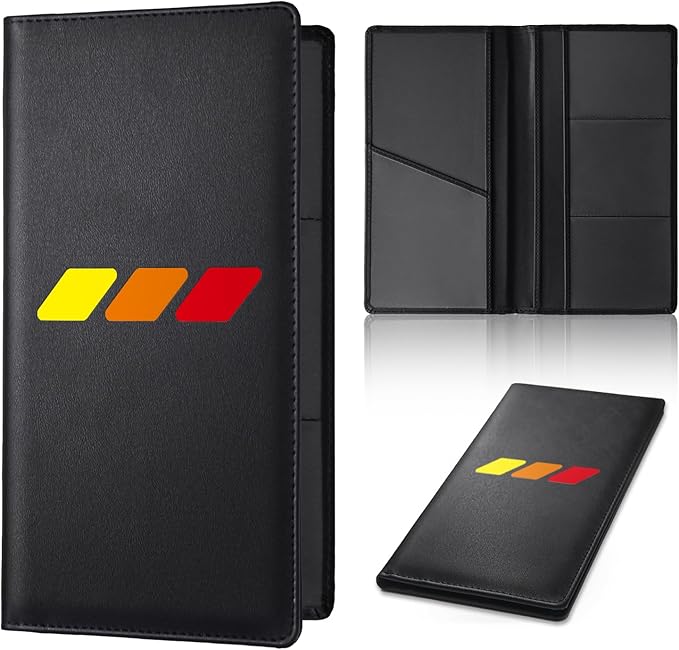 Tri-Color Sports Car Leather Registration and Insurance Holder, Vehicle Glove by Unknown