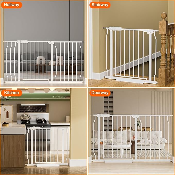 HOOEN Extra Wide Baby Gate for Doorways Stairs 76.38-86.3 Inch Large Long - Image 5