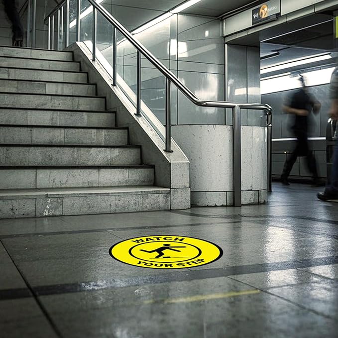 5 Pack Watch Your Step Floor Sticker Anti-Slip Safety Caution Sign 17 × 17 - Image 5
