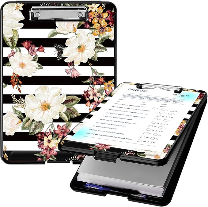 Clipboard with Storage, High Capacity Plastic Storage Clipboard with Low by Qindaiwen