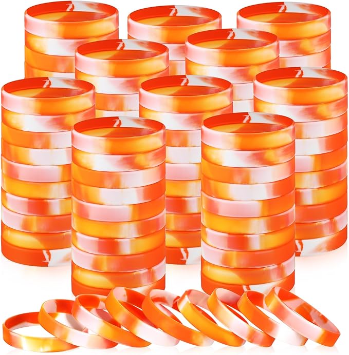 Liliful 100 Pcs Silicone Rubber Wristbands Rubber Wristband Bracelet Bands by Liliful