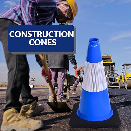 BESEA 6Pack 12 Inch Blue Traffic Cones - Image 8