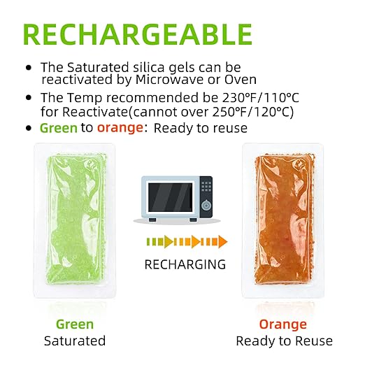 6Pcs 40 Gram Rechargeable Desiccant Packs, Indicating Silica Gel, Gun Safe - Image 5