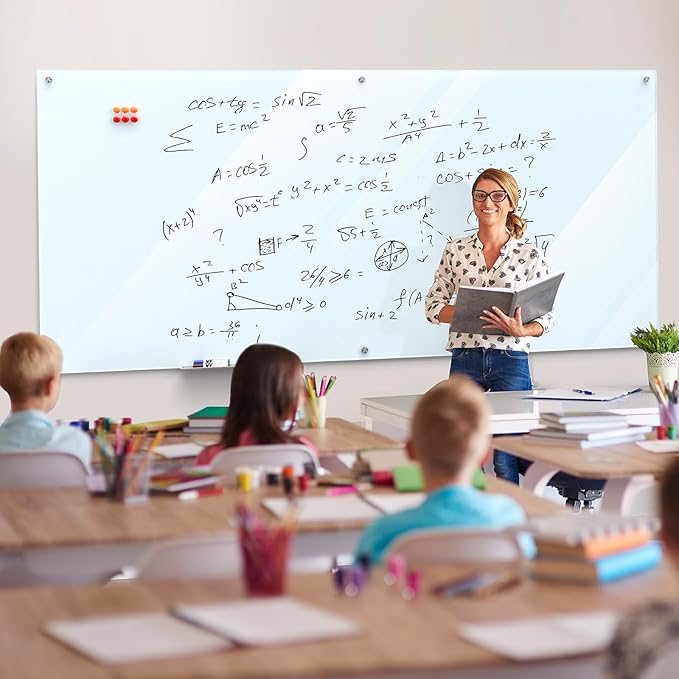 MaxGear Glass Whiteboard 96x48 Inches Wall Mounted, Magnetic White Board - Image 8