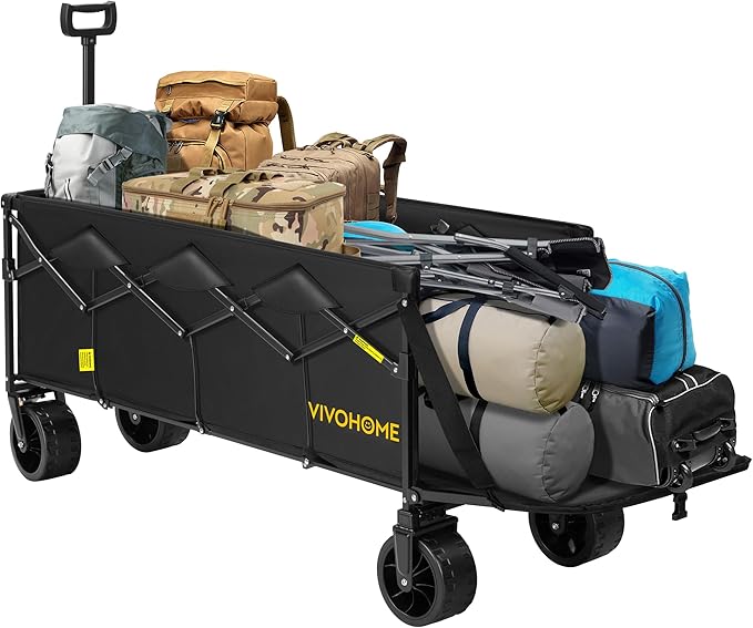 VIVOHOME 48''L Extended Collapsible Wagon Cart by VIVOHOME