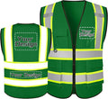 Custom Safety Vest with Logo Pockets High Visibility Reflective Vests by CustomTok