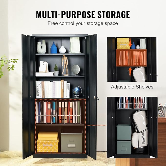 VEVOR Metal Storage Cabinet, Steel Locking Storage Cabinet - Image 4