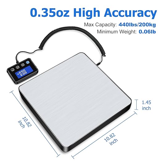Shipping Scale, 440 lbs/0.35oz High Accurate Digital Postal Scale - Image 2