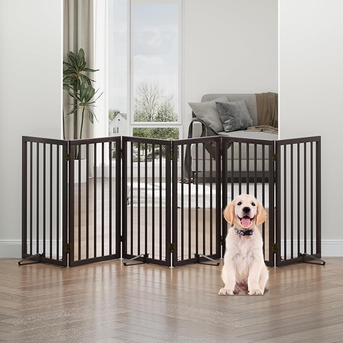 Dog Gates for Doorways, Foldable Dog Gate Indoor, Freestanding Pet Gates for - Image 3