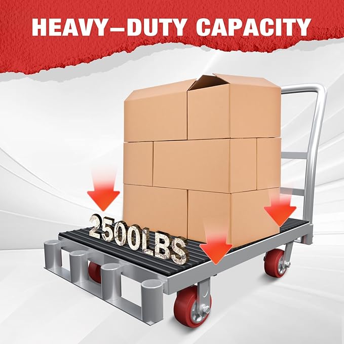 2IN1 Heavy Duty Panel Truck, 2500 lbs Capacity Drywall & Lumber Cart, Flatbed - Image 3