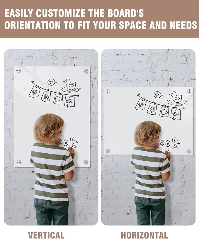 Mifuro Magnetic Glass Whiteboard，24"x18" Wall Mounted Frameless Dry Erase Board - Image 8