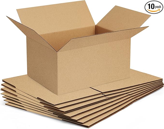Famagic Small Shipping Boxes 8x6x4 Inch 10 Pack Brown Box Corrugated Cardboard by Famagic