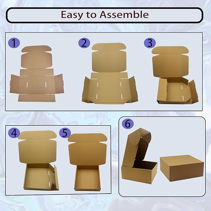 7x7x3 Inches Shipping Boxes Set of 25，Brown Cardboard Boxes Recyclable - Image 5
