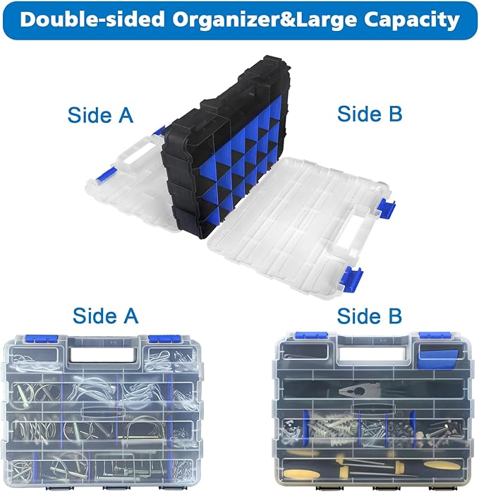 Double Side Tool Box Organizer, Hardware Storage Box, Portable Small Parts - Image 5