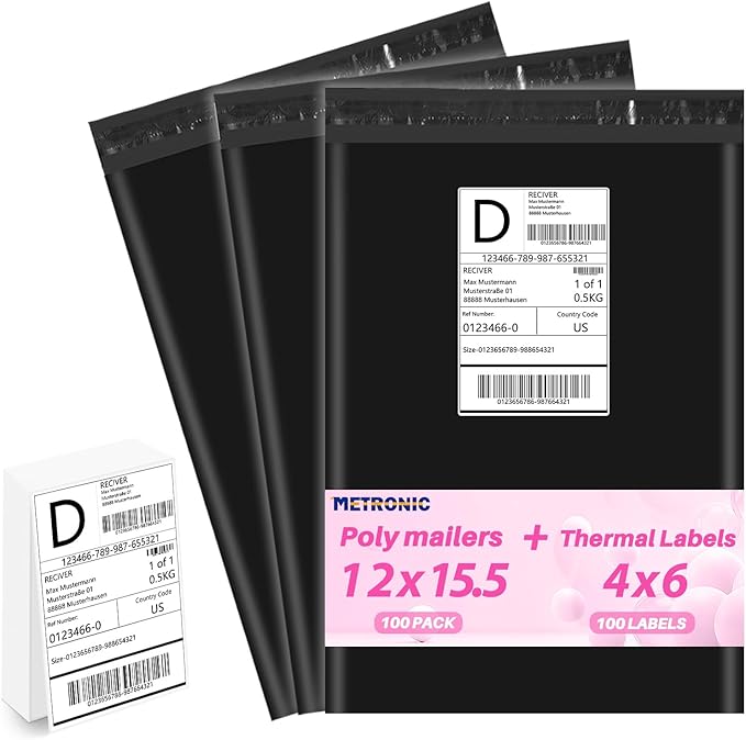 Metronic Poly mailers 12x15.5'' 100pcs by METRONIC