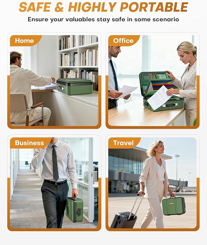 Fireproof Document Box, Hard Case Fireproof Document Organizer - Image 7