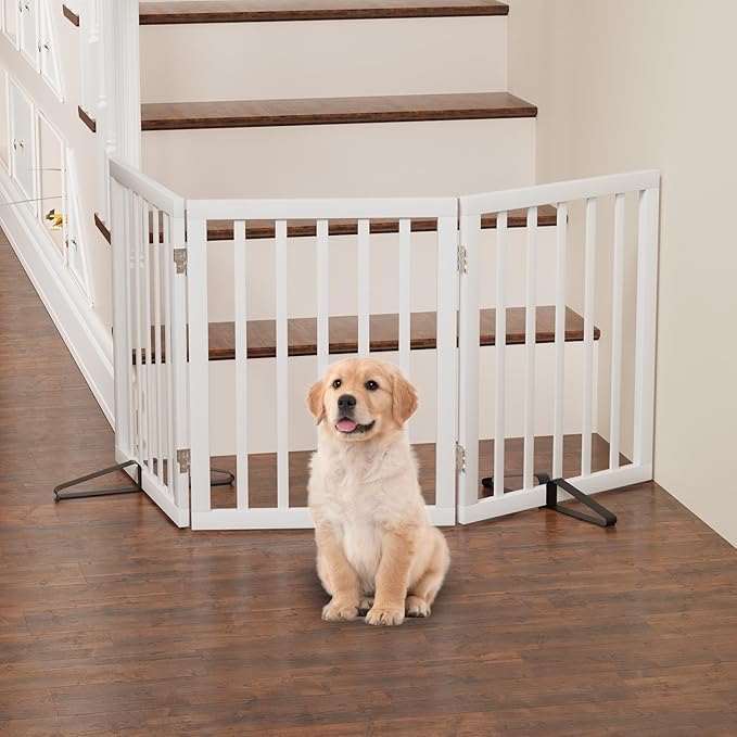 Dog Gate, Bamboo Freestanding Dog Gates - Image 5
