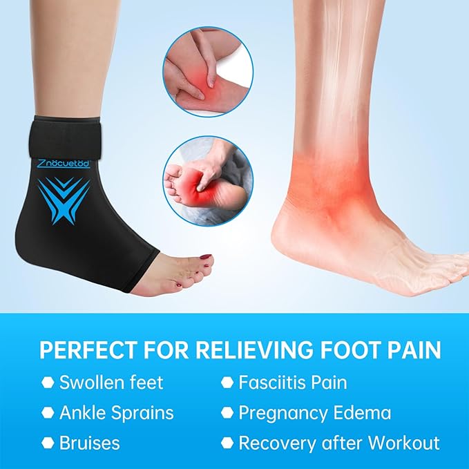 Ankle Ice Pack Wrap for Swelling, Reusable Foot Heel Gel Ice Pack for Injuries - Image 2