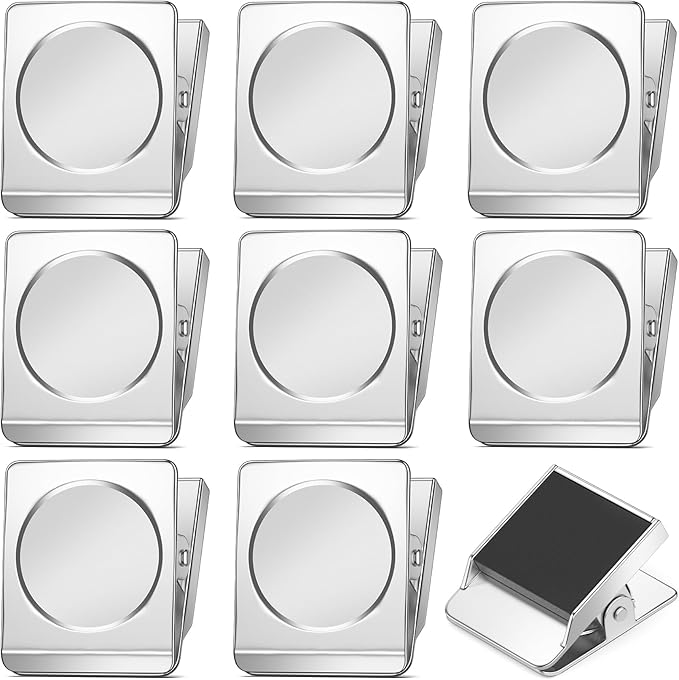FINDMAG 8 Pack Clip Magnets Extra Large Magnetic Clips, Fridge Magnetic by FINDMAG