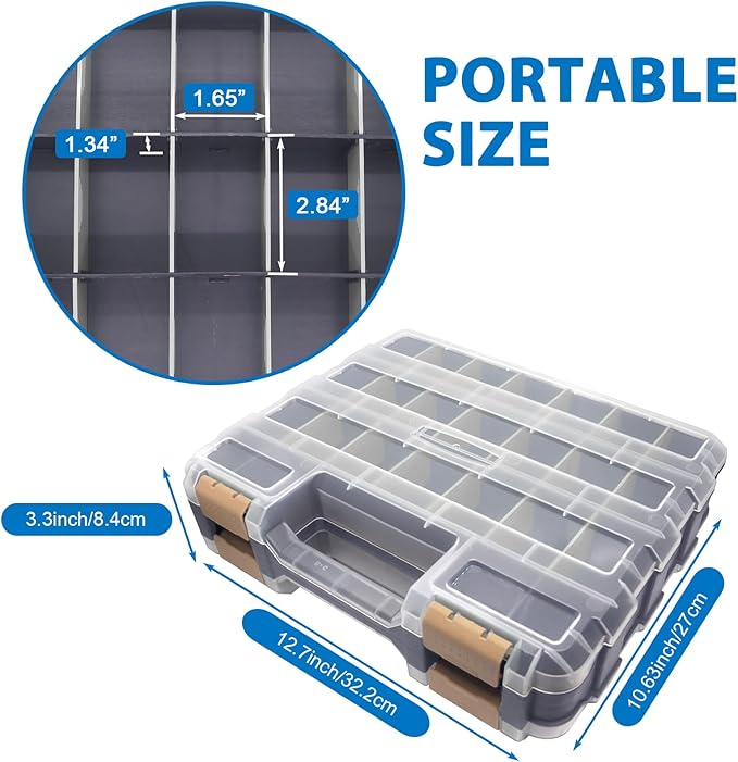Double Side Tool Box Organizer, Hardware Storage Box, Portable Small Parts - Image 2