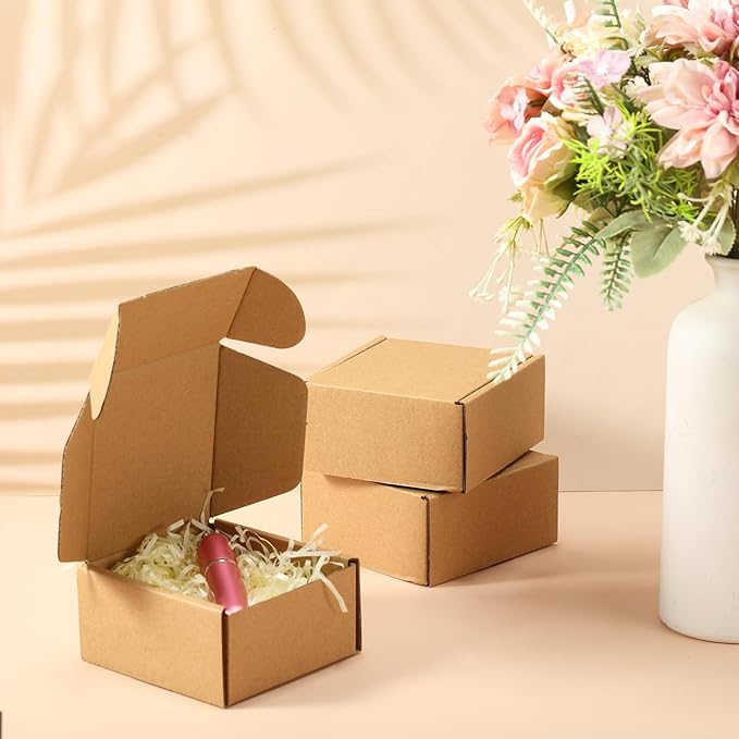 Qilery 60 Pcs Shipping Boxes Cardboard Gift Corrugated Cardboard Brown Boxes - Image 4