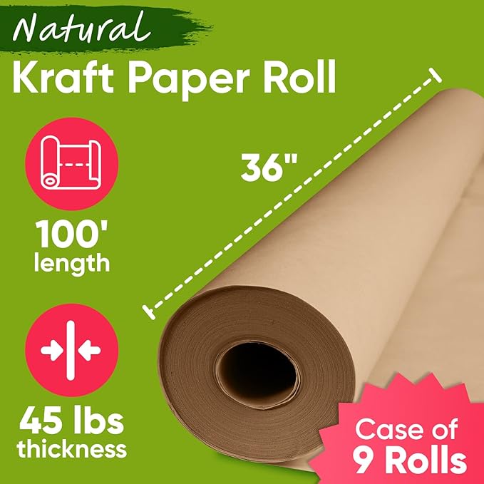 36" x 1200" Brown Kraft Paper, 45 lbs Thickness, Kraft Paper - Image 2