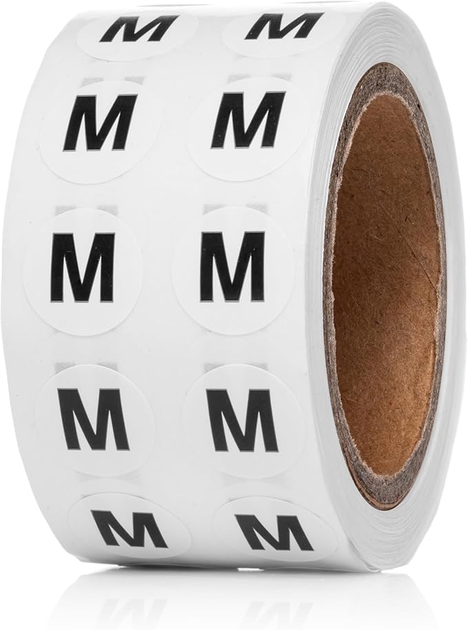 1000pcs Letter M Stickers, 0.5" Letter Sticker Dot Labels - Image 2