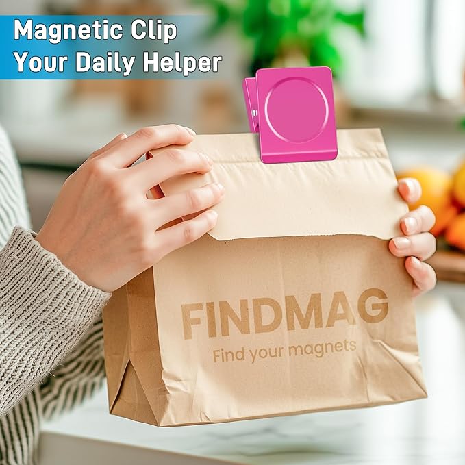 FINDMAG Pink Magnetic Clips, 2.2inch Heavy Duty, Magnetic Christmas Light Clips - Image 5