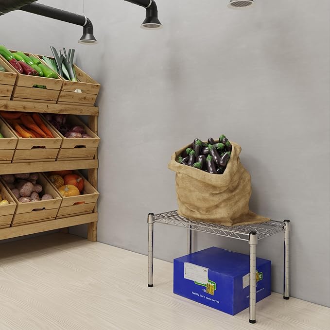 14''W x 24''L x 14''H Chrome Plated Wire Dunnage Rack | Off The Floor Storage - Image 2