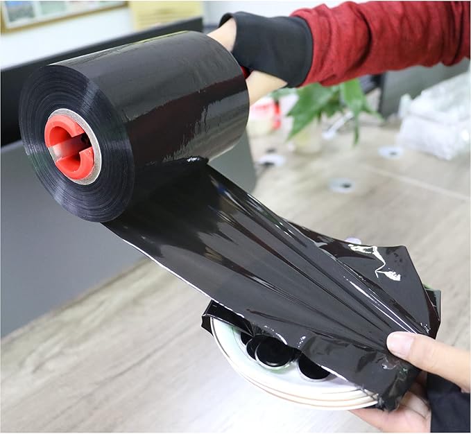 BOMEI PACK Mini Black Industrial Stretch Wrap Film 5" x 1000ft Roll - Image 9