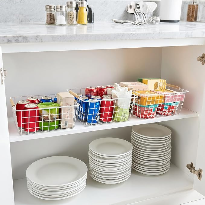 LeleCAT White Wire Baskets for Organizing - Image 6