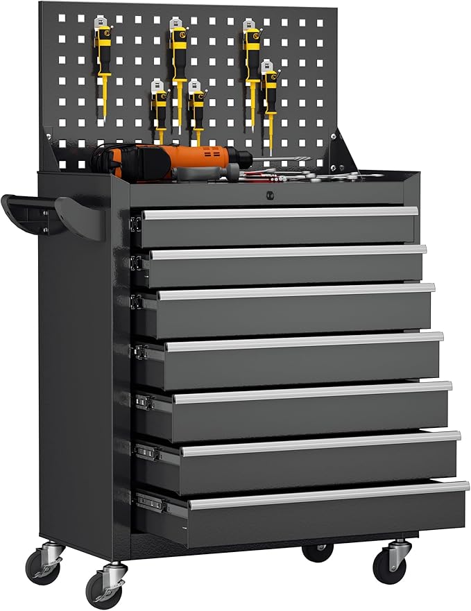 Greenvelly 7-Drawer Metal Tool Chest, Rolling Tool Chest by Greenvelly