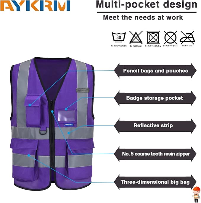 A-SAFETY High Visibility Reflective Safety Vest Customize Logo - Image 3