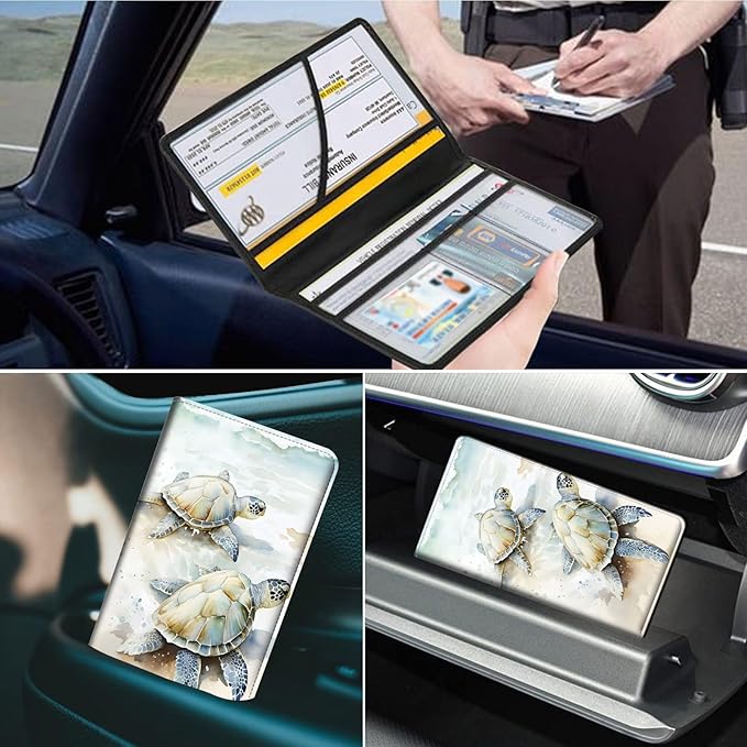 Car Registration and Insurance Holder, Leather Car Glove Box Organizer - Image 7
