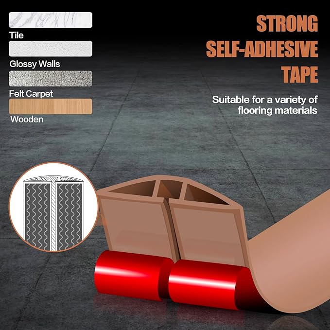Floor Cord Cover Cavity 0.8"x0.37" Self Adhesive Cord Hider, 3.3FT Low Profile - Image 5