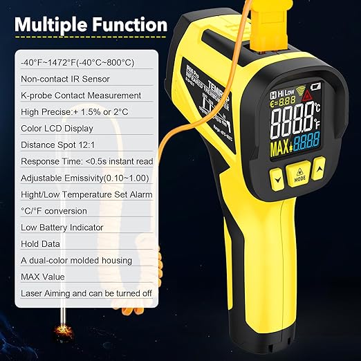 Infrared Thermometer Gun, Digital Laser Thermometrer Temperature Gun - Image 2
