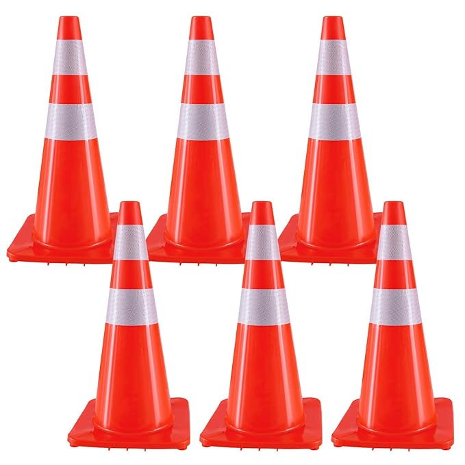 Traffic Safety Cones 28 Inch 6 Pack by JadeButterfly