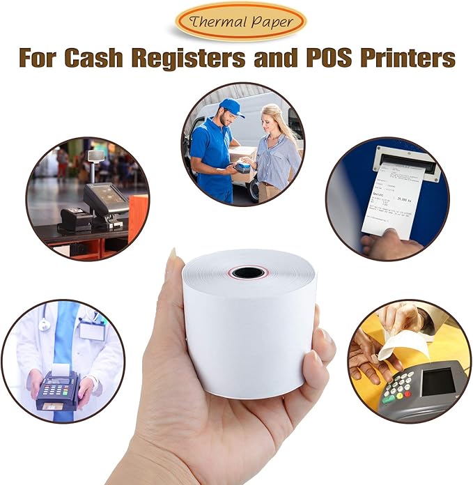 2-1/4''x230' Pos Thermal Receipt Paper Cash Register Roll, 200 rolls - Image 3