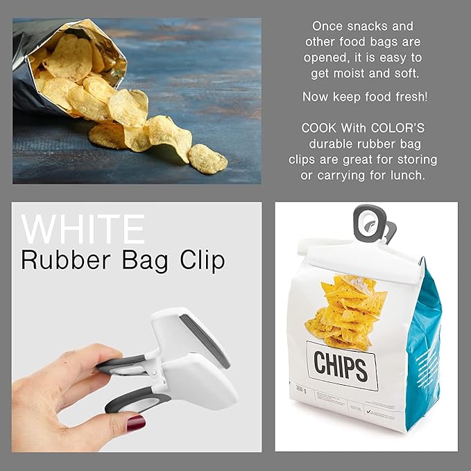 COOK WITH COLOR Wide Heavy Duty Chip Clips, Large Bag Clips - Image 4