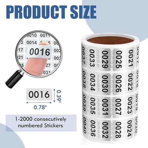 1-2000 Inventory Stickers, Waterproof Self-Adhesive Vinyl Number Stickers - Image 2